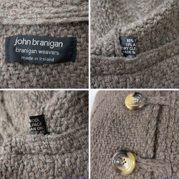 John Branigan Wool Alpaca button front grey‎ cardigan women’s - Picture 11 of 14